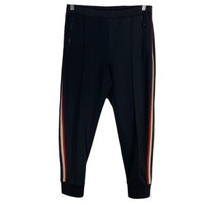 Etre Cecile Sweatpants M Tapered Striped Zippered Pockets Elastic Waist Slim Fit